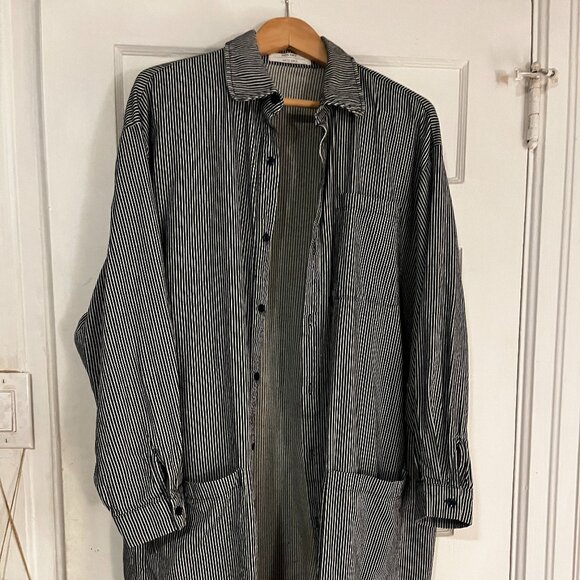 Red Sky Railroad Stripe Jacket/Chore Coat - Picture 1 of 4